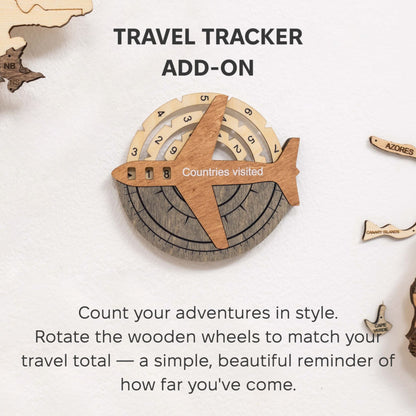Travel Tracker 3D Wooden World Map – Smokey