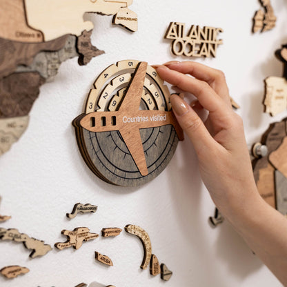 Travel Tracker 3D Wooden World Map – Smokey