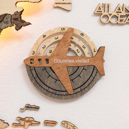 Travel Tracker 3D Wooden World Map – Smokey