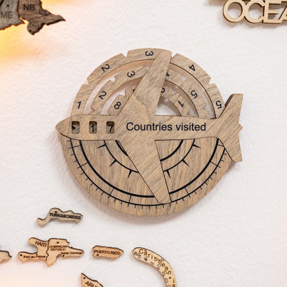Travel Tracker 3D Wooden World Map – Terra