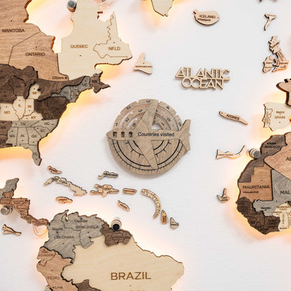 Travel Tracker 3D Wooden World Map – Terra