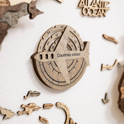 Travel Tracker 3D Wooden World Map – Terra