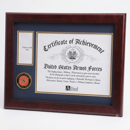 U.S. Marine Corps Medallion Certificate and Medal Frame