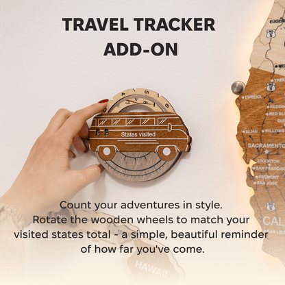 Travel Tracker 3D Wooden USA Map – Multicolor