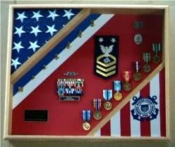 USCG Cutter Shadow Box Top Quality Wood, Military Gift