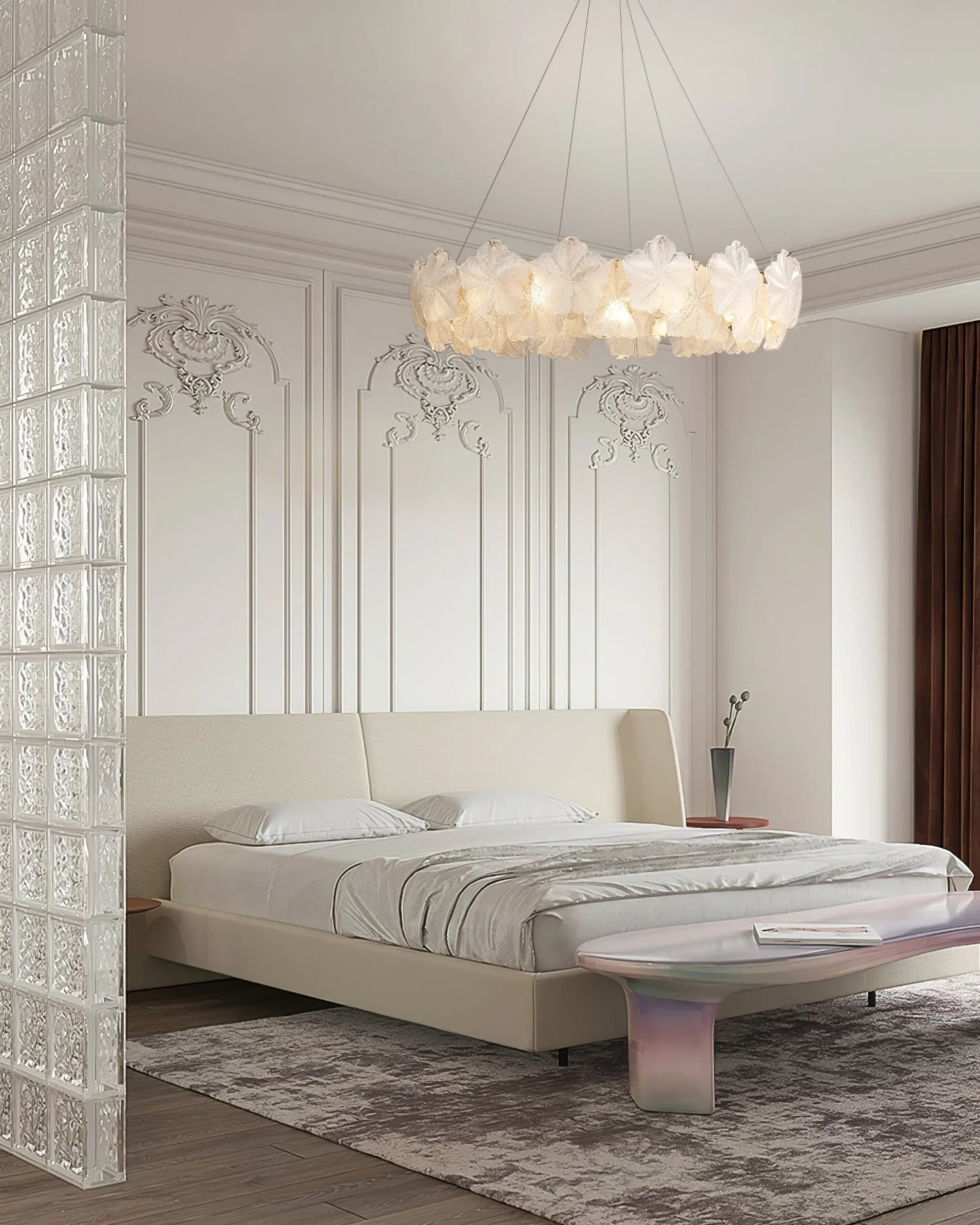 Valery Glass Petal Leaf Chandelier