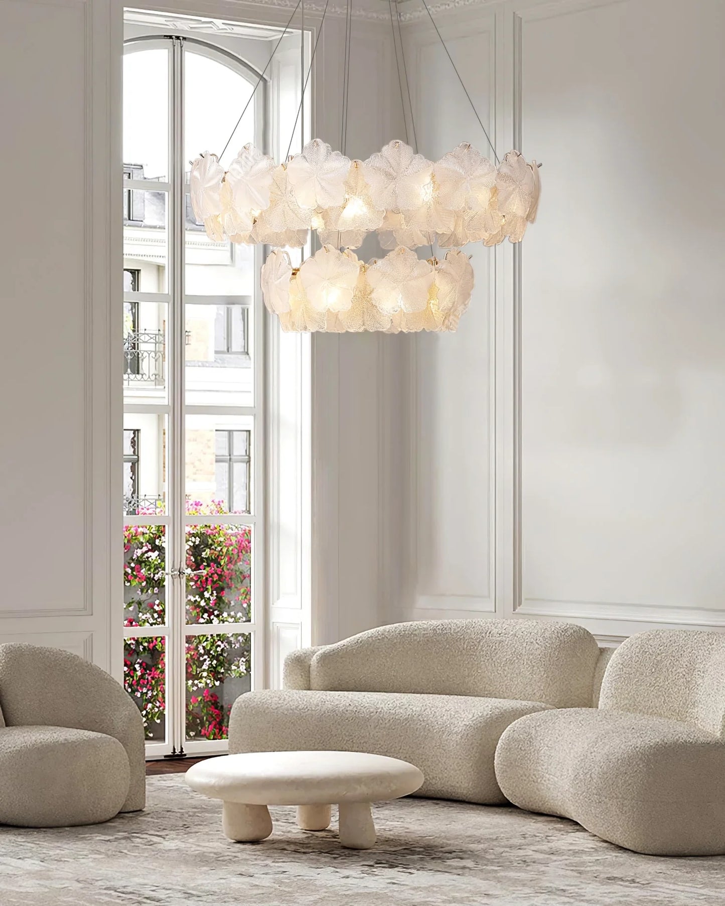 Valery Glass Petal Leaf Chandelier