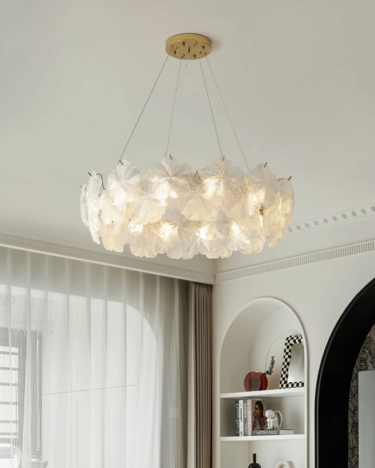Valery Glass Petal Leaf Chandelier