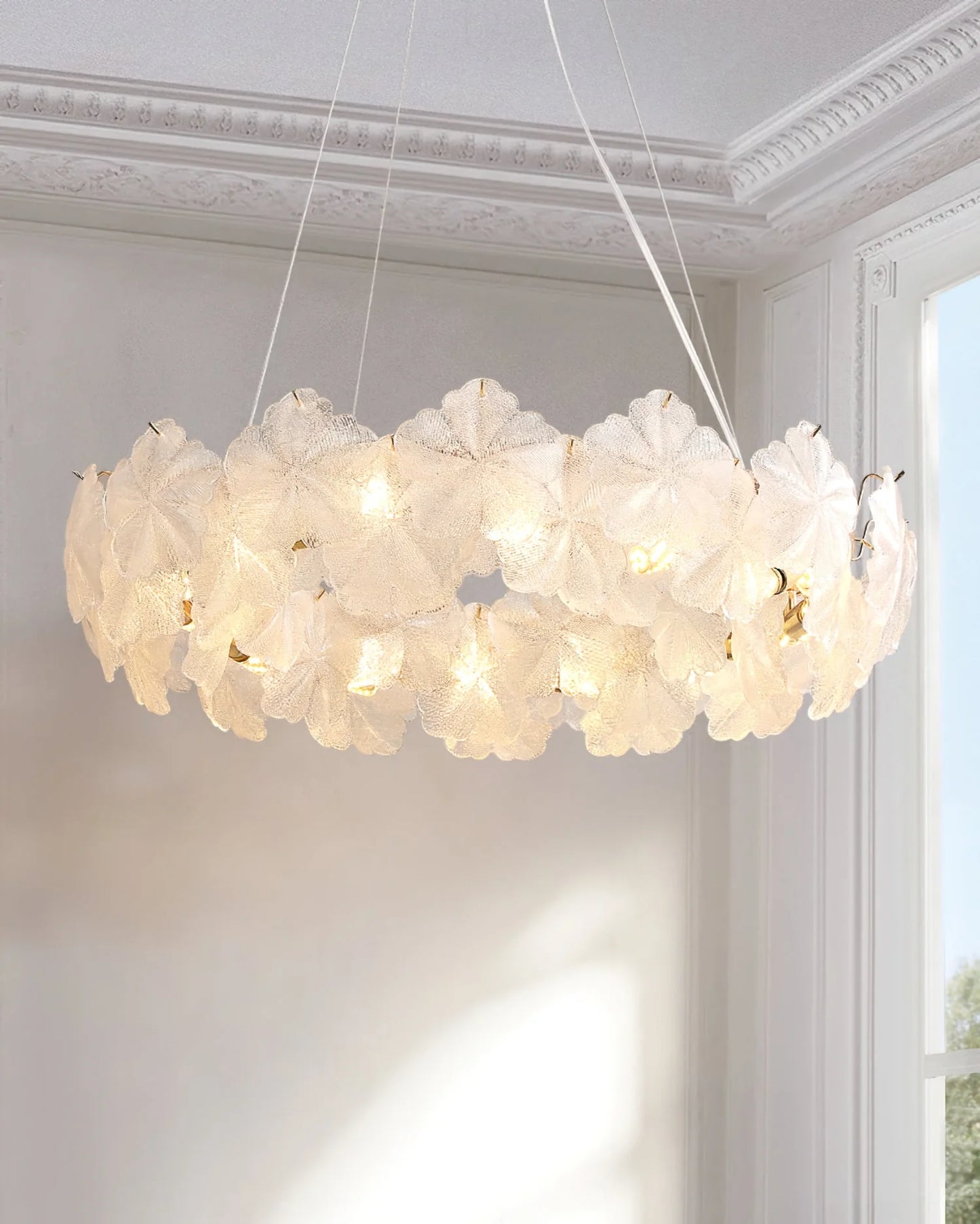Valery Glass Petal Leaf Chandelier