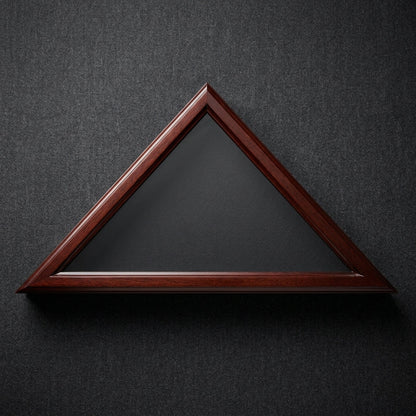 Cherry Wood Triangle Flag Display Case for 3'x5' Flag