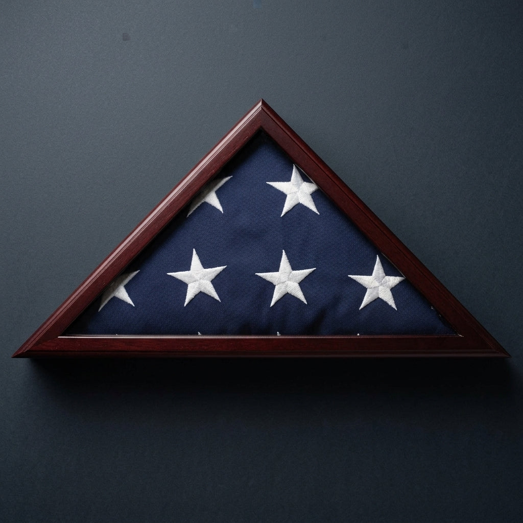 Flag Connections Officers Flag and Display Case, 5 by 9.5-Feet, Cherry