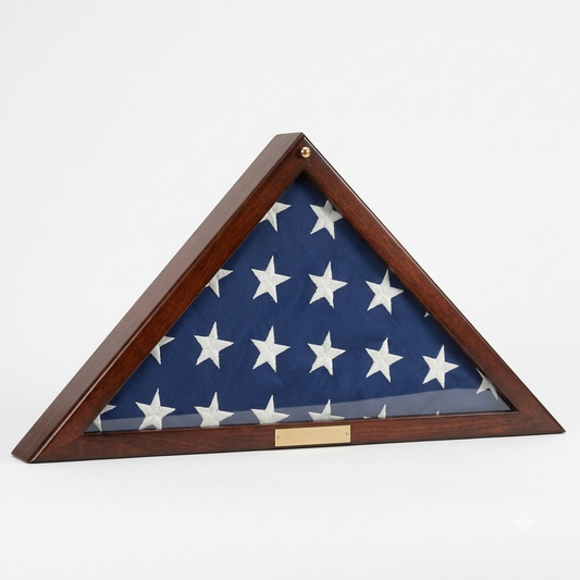 Flag Display Case Veterans with Personalized Brass Plaque