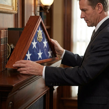 Flag Connections Flag case profile with a built-in urn compartment