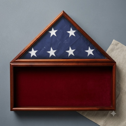 Flag Memorabilia Display Case,Red Background,Flag Case