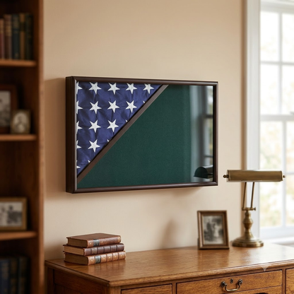 Shadow box for 5x9.5 flag, Black Finish
