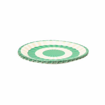Green & White Dinner Plates (10" / 10 ct)