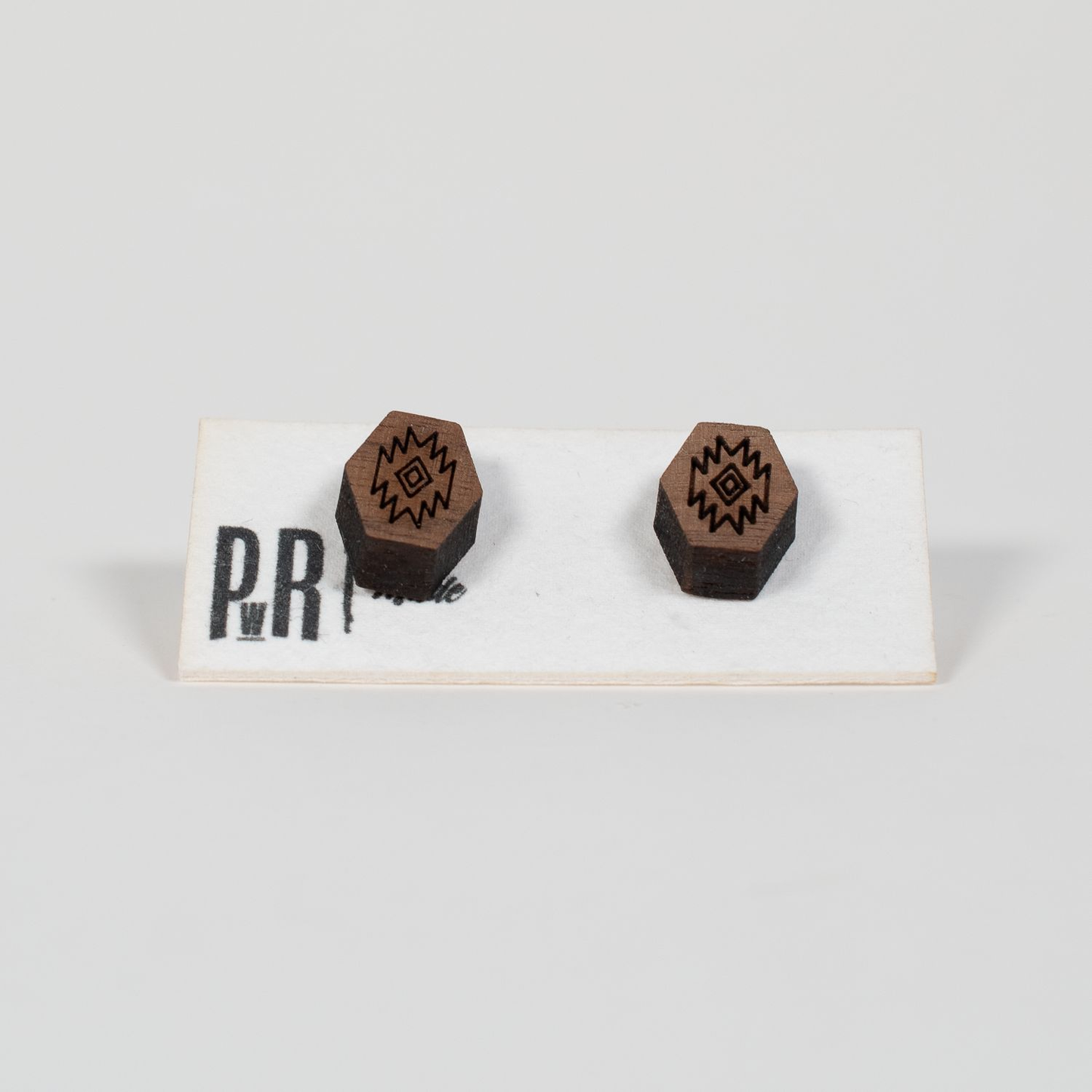 Small Wood Stud Earrings | 14 Geometric Designs