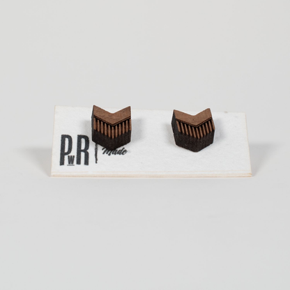 Small Wood Stud Earrings | 14 Geometric Designs
