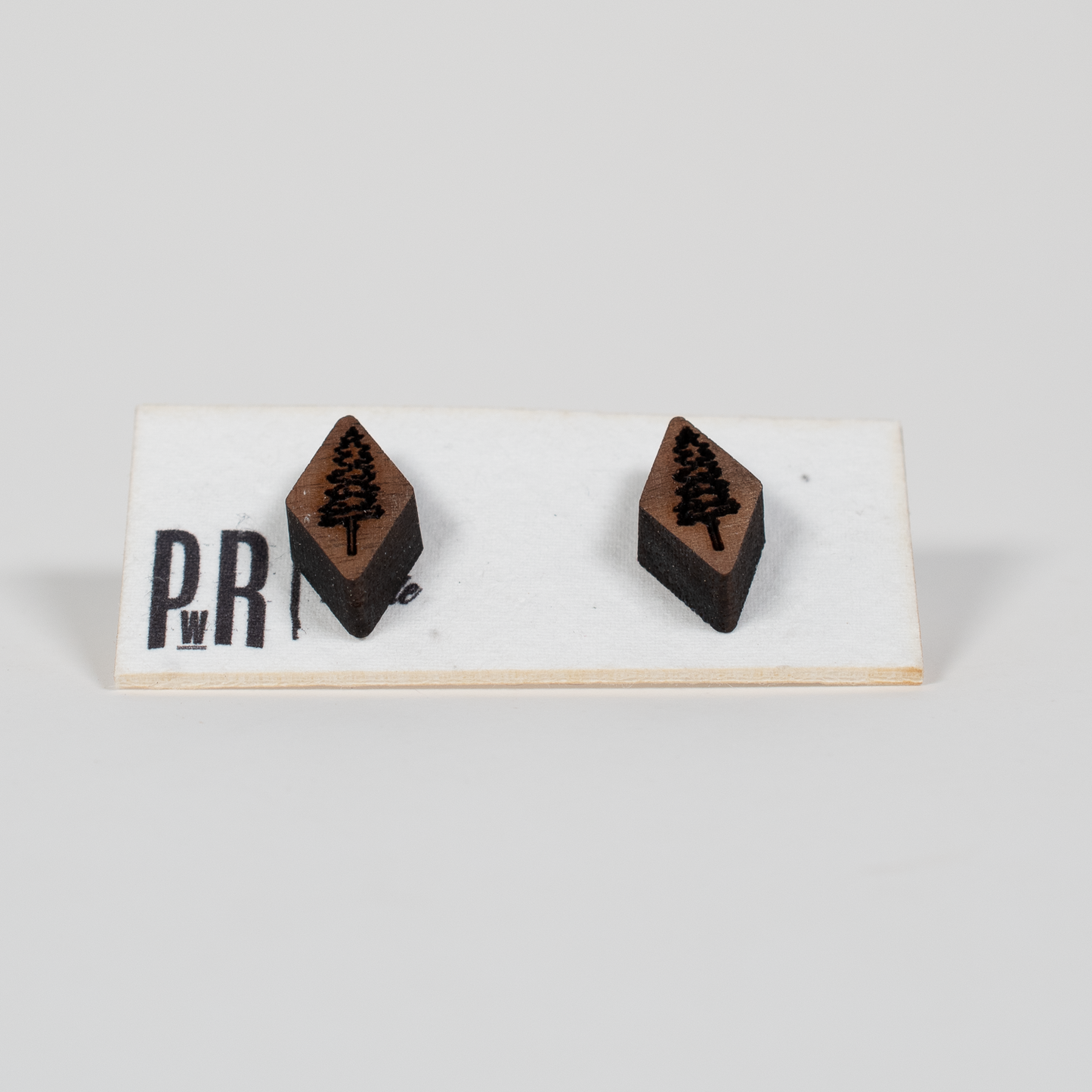 Small Wood Stud Earrings | Geometric Designs