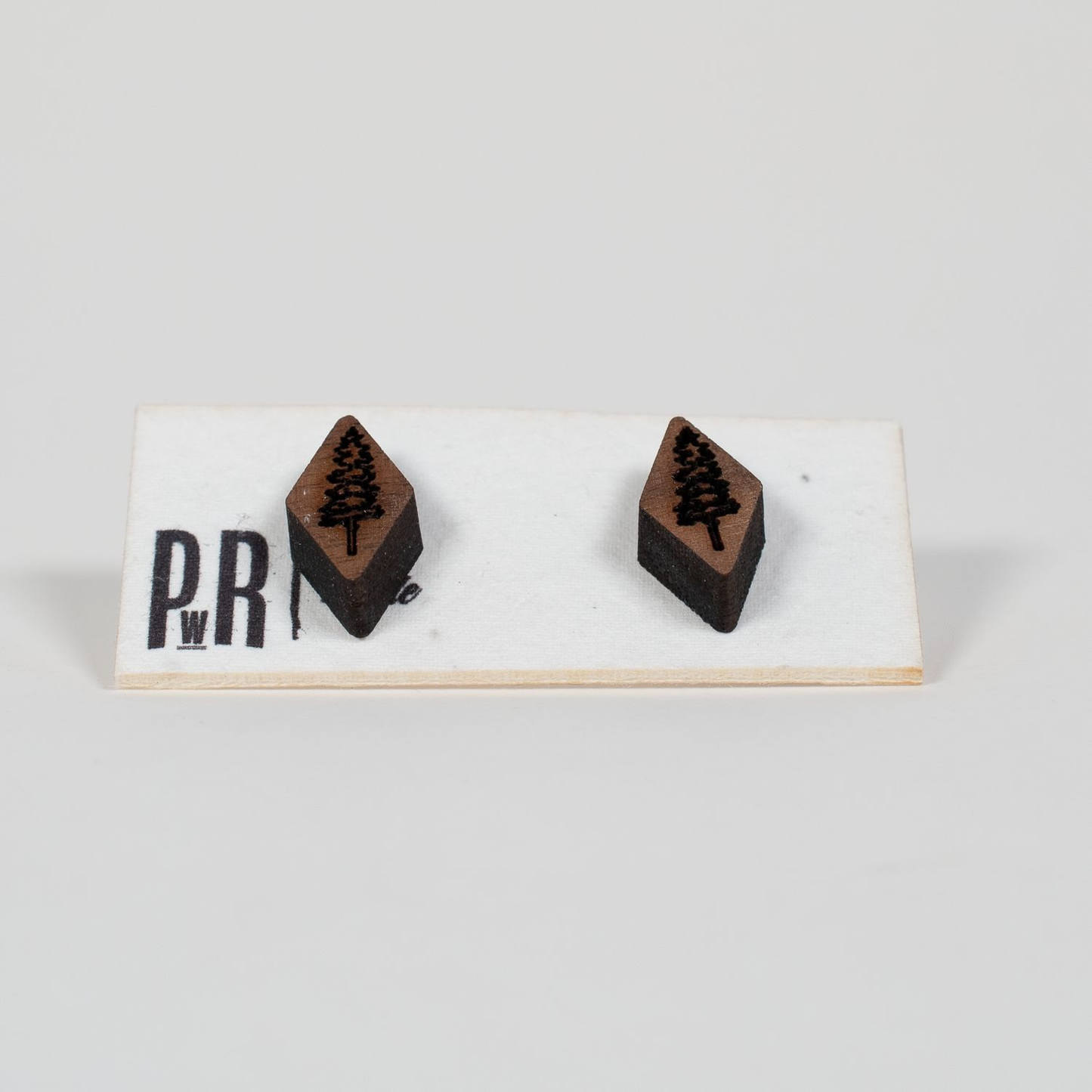 Small Wood Stud Earrings | 14 Geometric Designs