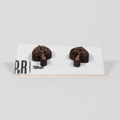 Small Wood Stud Earrings | 14 Geometric Designs