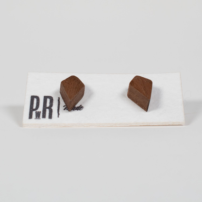 Fire Wood Stud Earrings