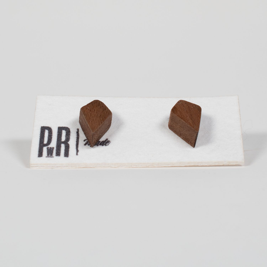 Fire Wood Stud Earrings