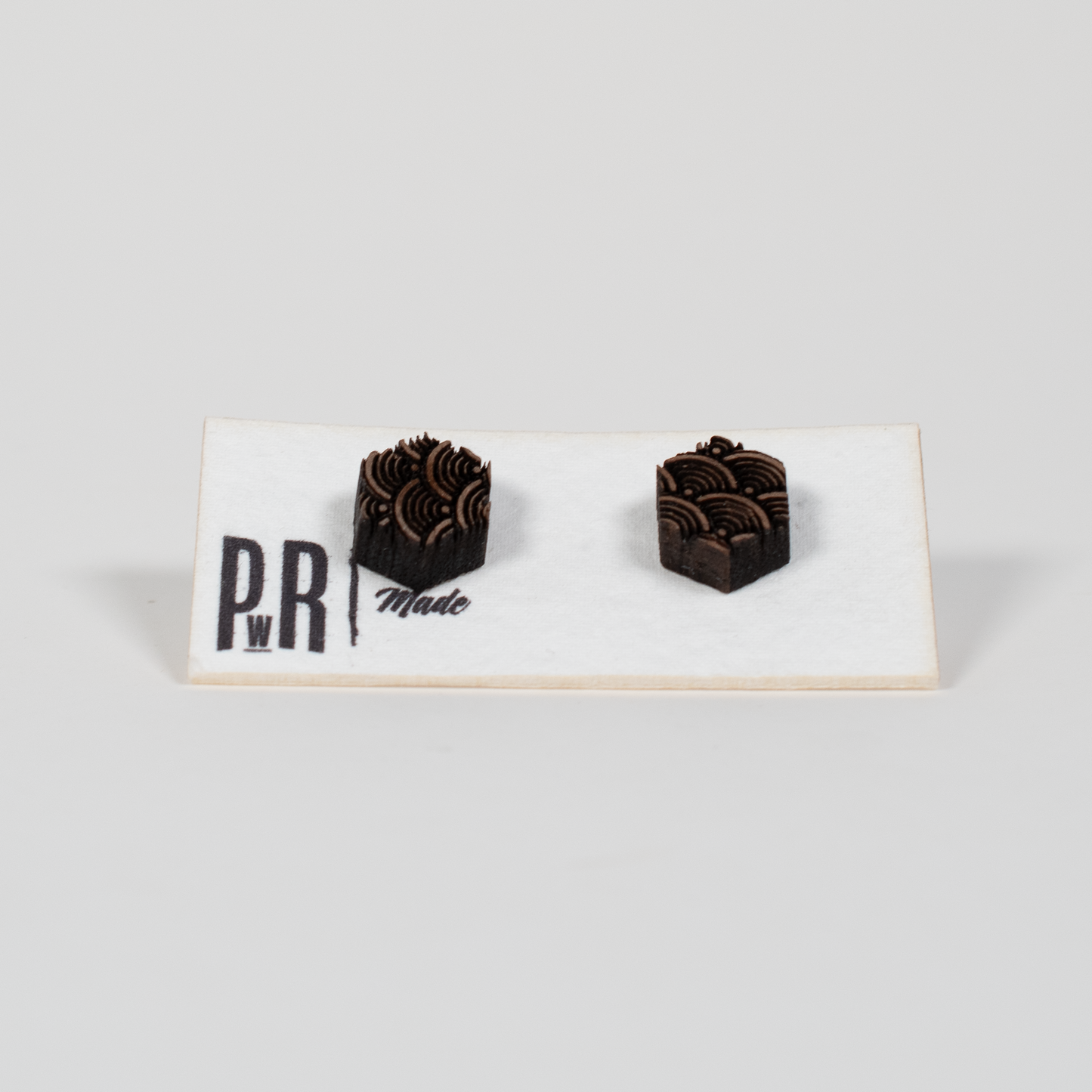 Small Wood Stud Earrings | Geometric Designs