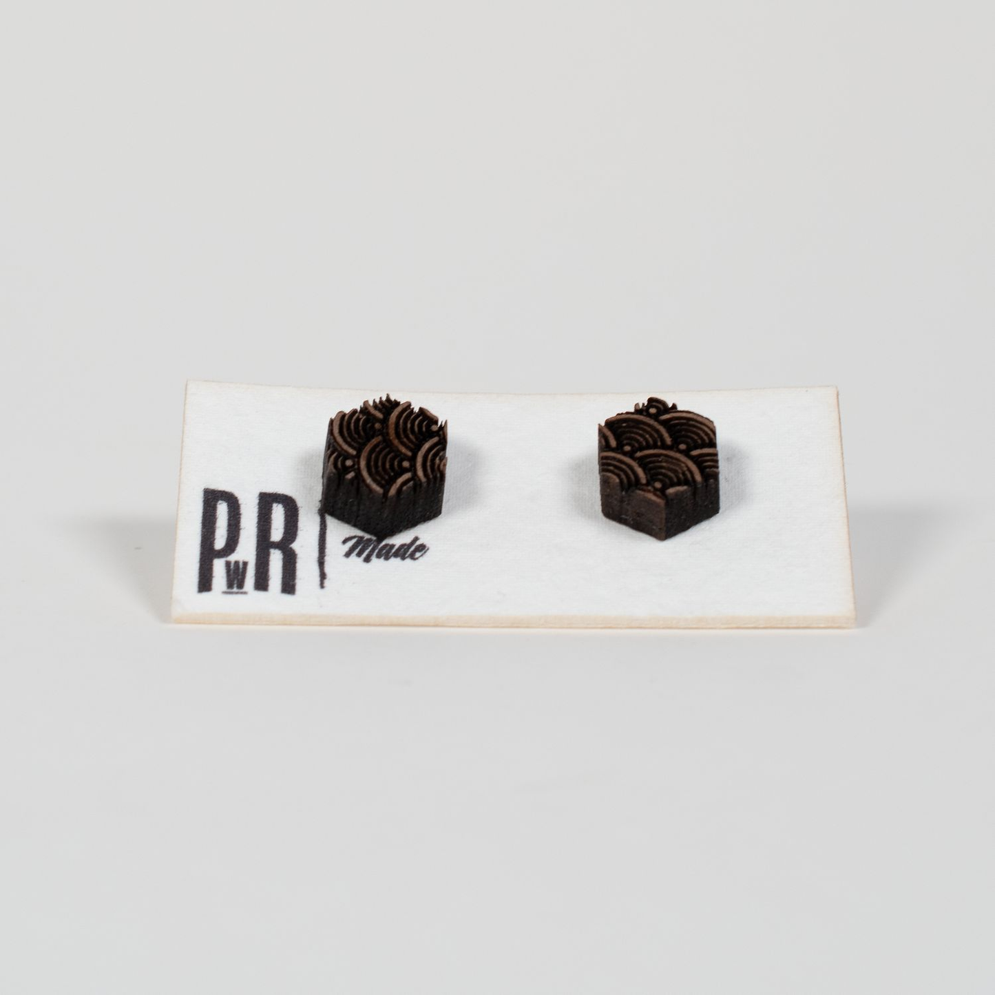 Small Wood Stud Earrings | 14 Geometric Designs