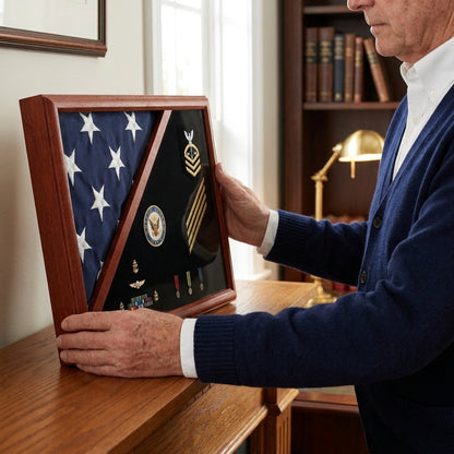 Flag Box, Flag Pedestal Box, Flag Boxes - Fit 3' x 5' flag ,Fit 5' x 9.5' Casket Flag.