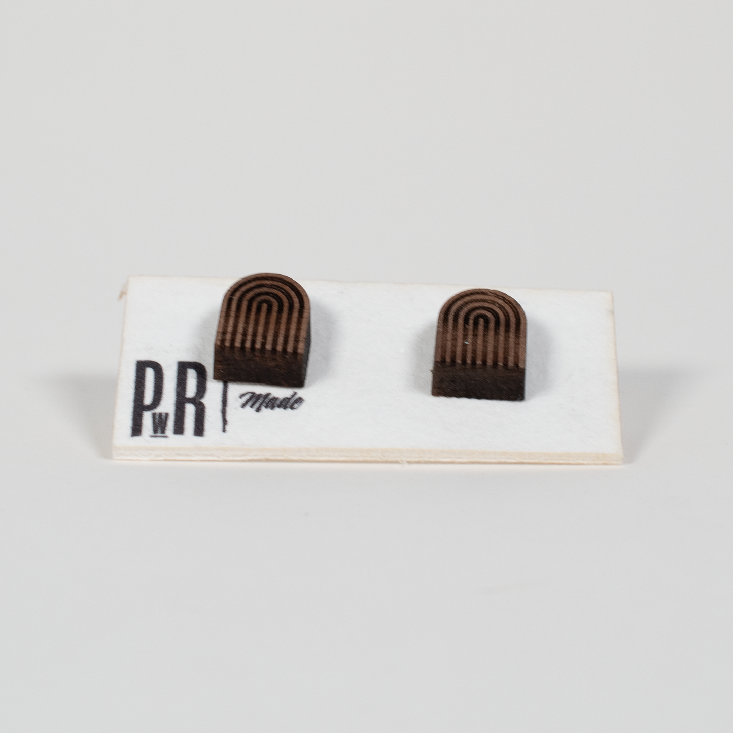Small Wood Stud Earrings | Geometric Designs