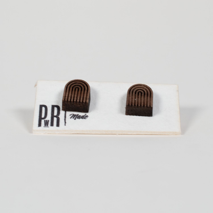 Small Wood Stud Earrings | 14 Geometric Designs