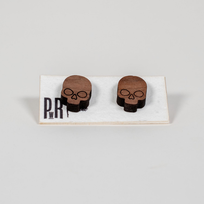 Small Wood Stud Earrings | 14 Geometric Designs