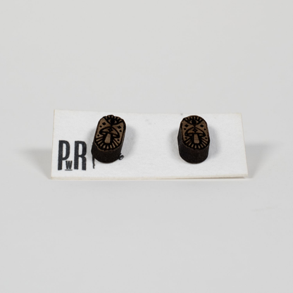 Small Wood Stud Earrings | 14 Geometric Designs