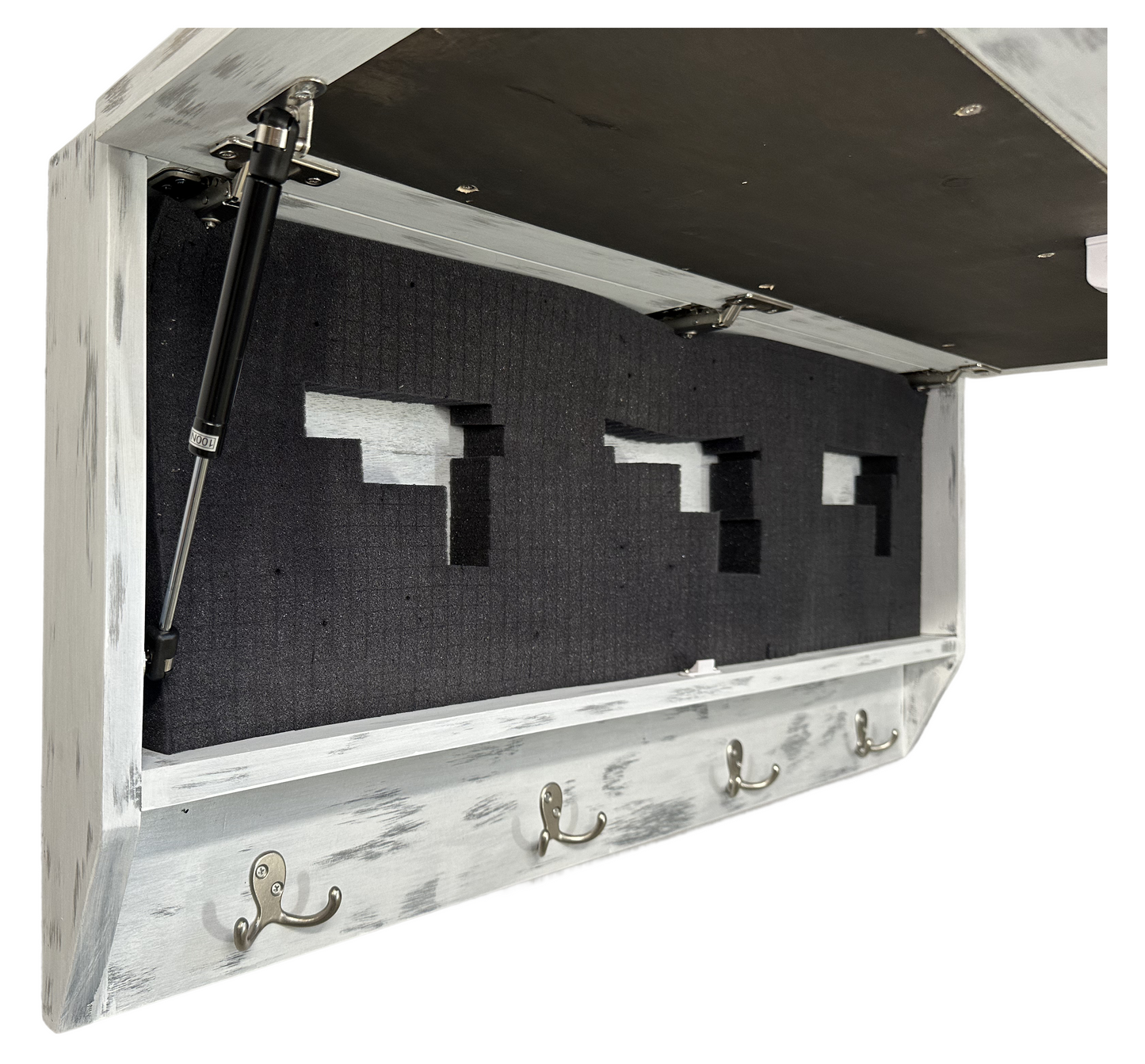 Winter Family Tree Gun Concealment Decor - Handcrafted Wooden Gun Cabinets - Gun Shelf Hidden Storage for Rifles, Shotguns, & Handguns - Quick Access Hidden Wall Safe