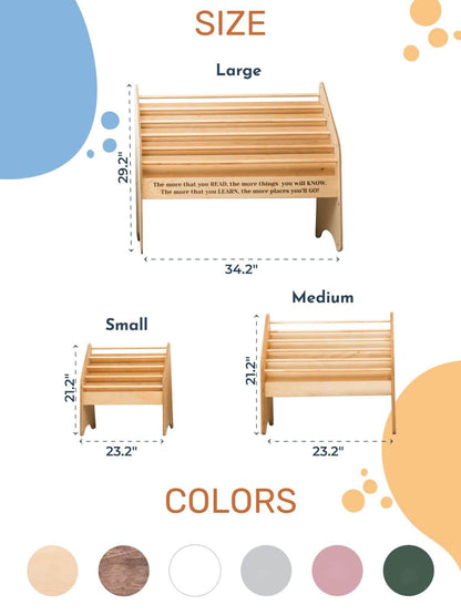 Wooden Montessori Bookshelf White