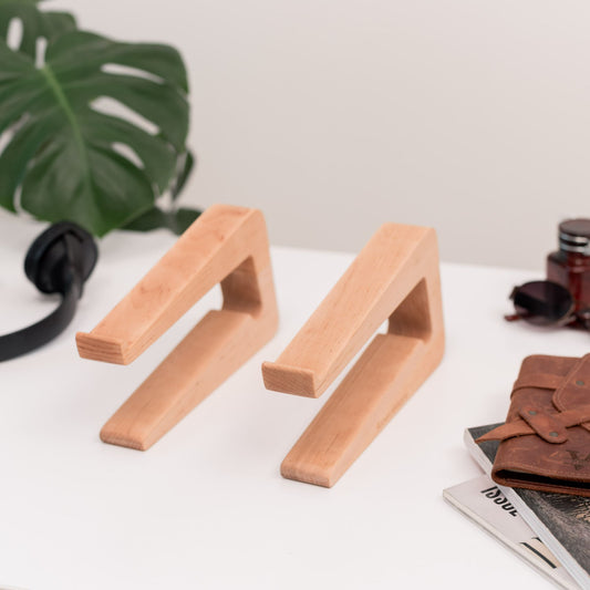 Dual Wooden Laptop Dock – Solid Wood