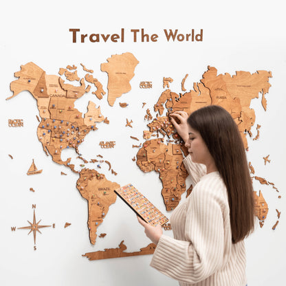Wooden Map Quote Sign - Gold