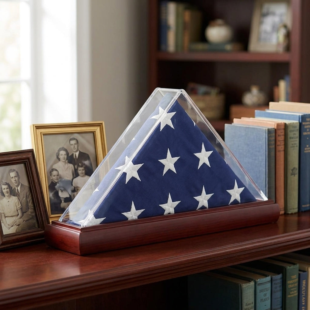 Mahogany Flag Case for 3' x 5' Flags with Acrylic Cover