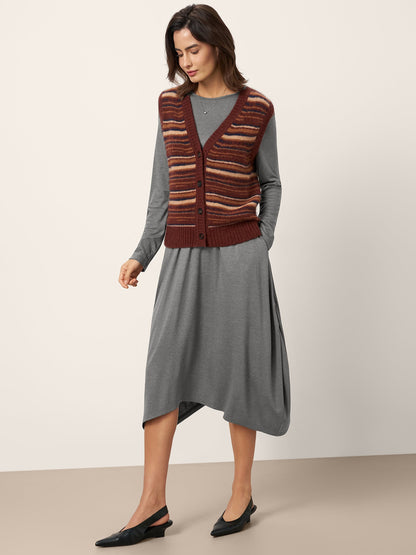 Wool Cocoon Curved Waist Midi Dress FARRAH