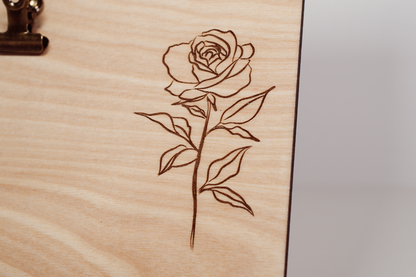 Wooden Message Board with Clip