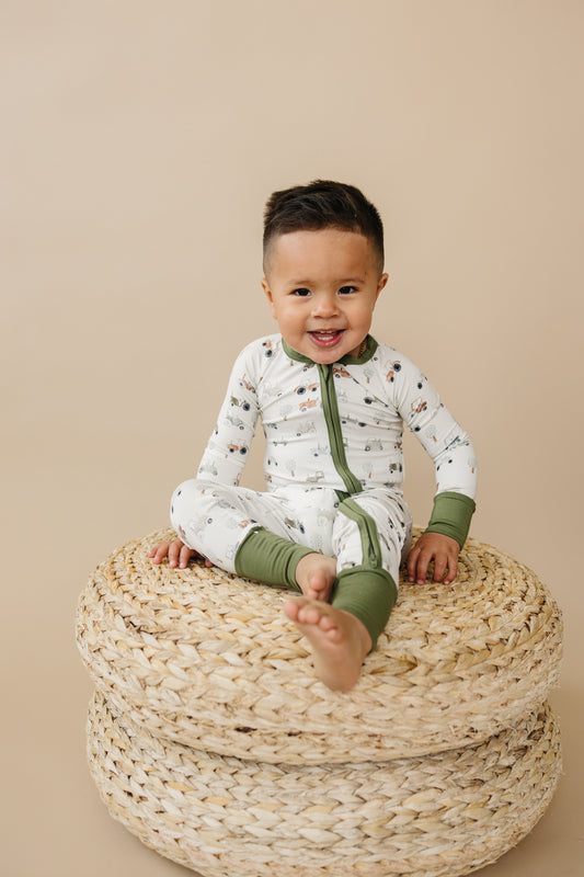 Tiny Tractors Bamboo Zippy Pajamas