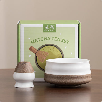 Ceramic Matcha Bowl Set – Two-Piece Stoneware