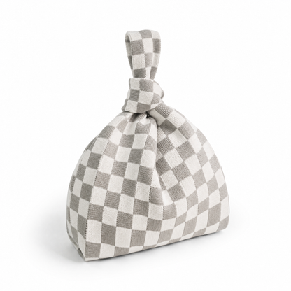 Classic Checkered Grey Handbag