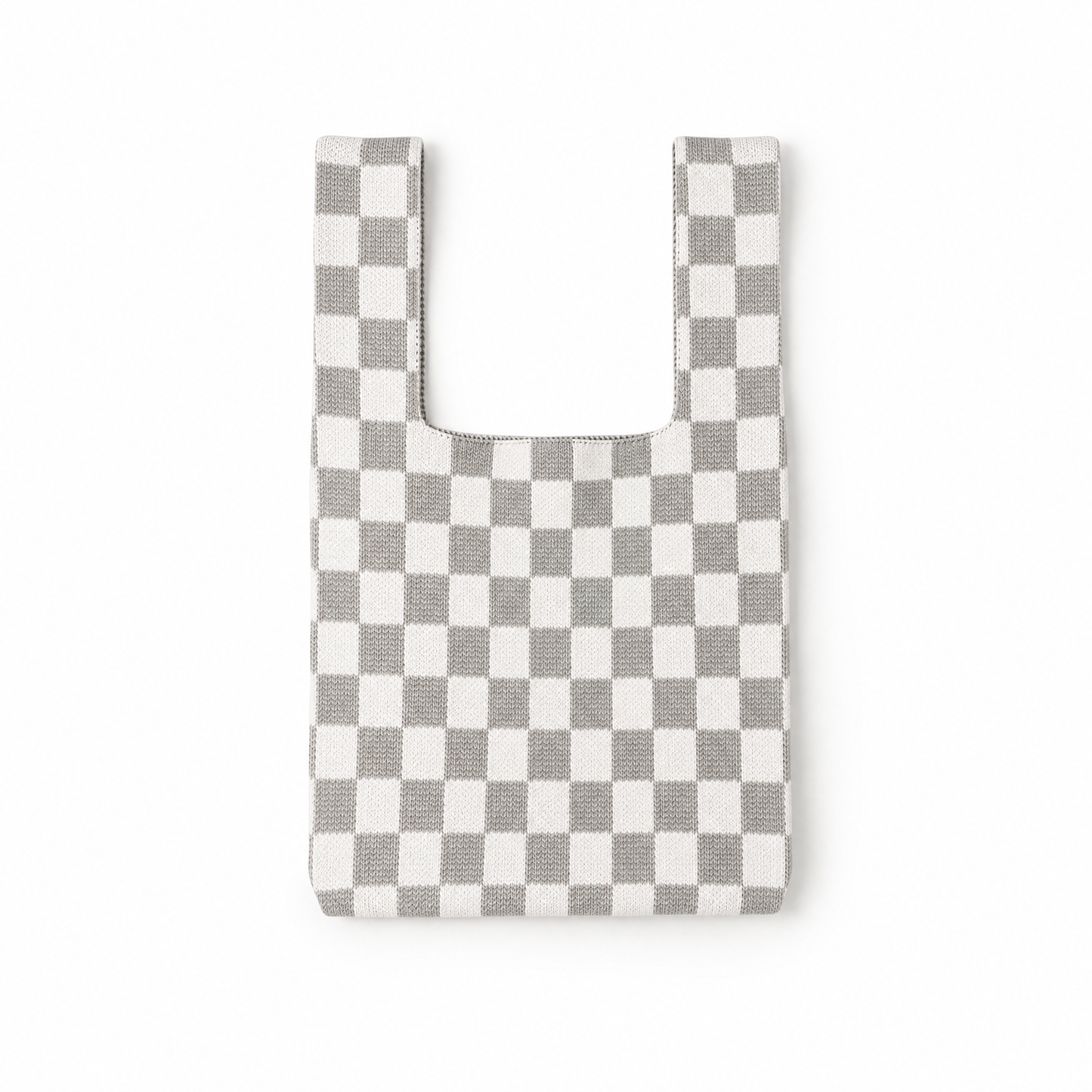 Classic Checkered Grey Handbag