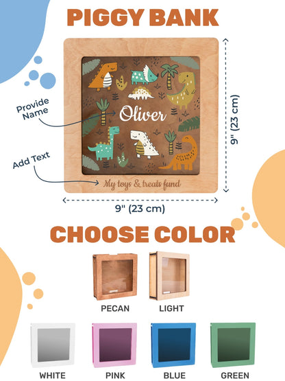 Custom Acrylic Box for Kids - Dino