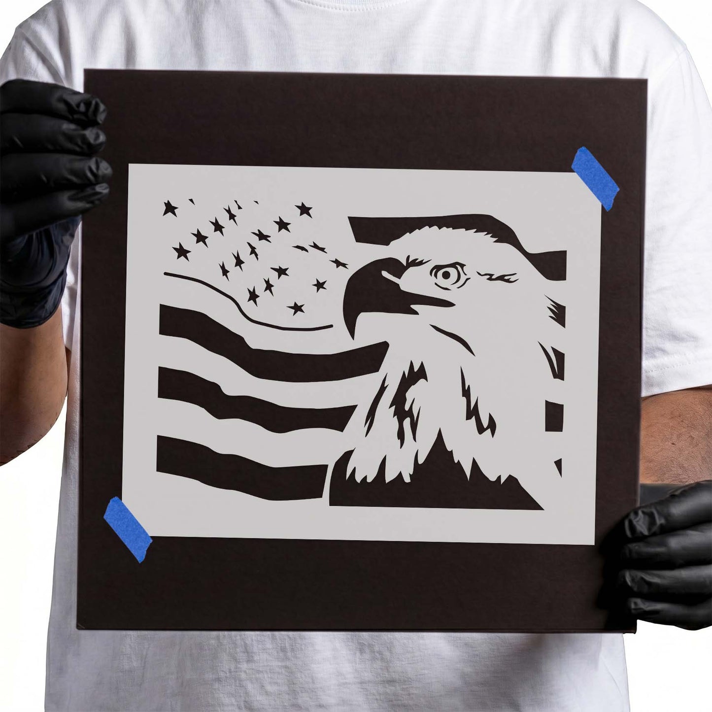 American Flag Bald Eagle Stencil