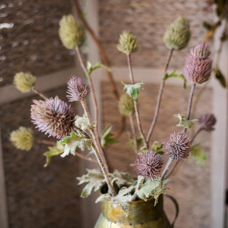 Faux Silk Artificial Thistle Flower Stem 26" Tall