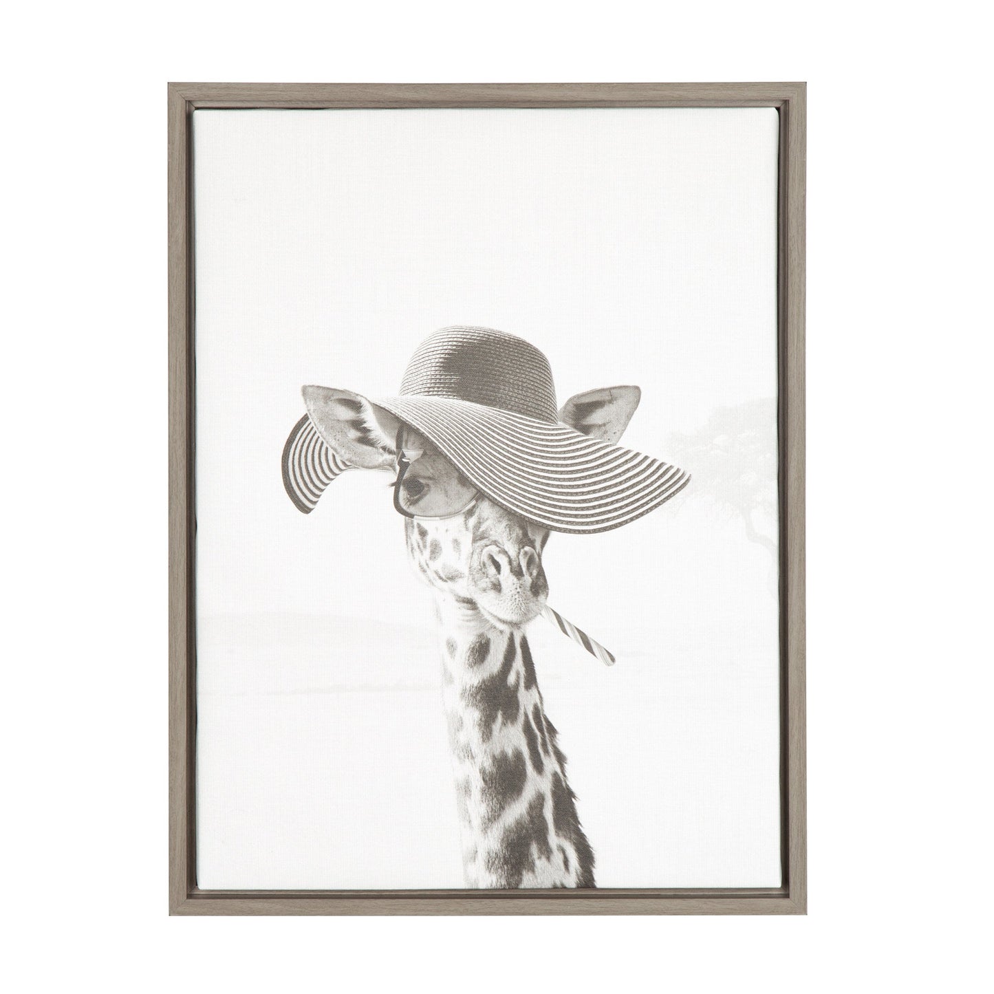 Sylvie Sarifa Giraffe Framed Canvas by Simon Te of Tai Prints
