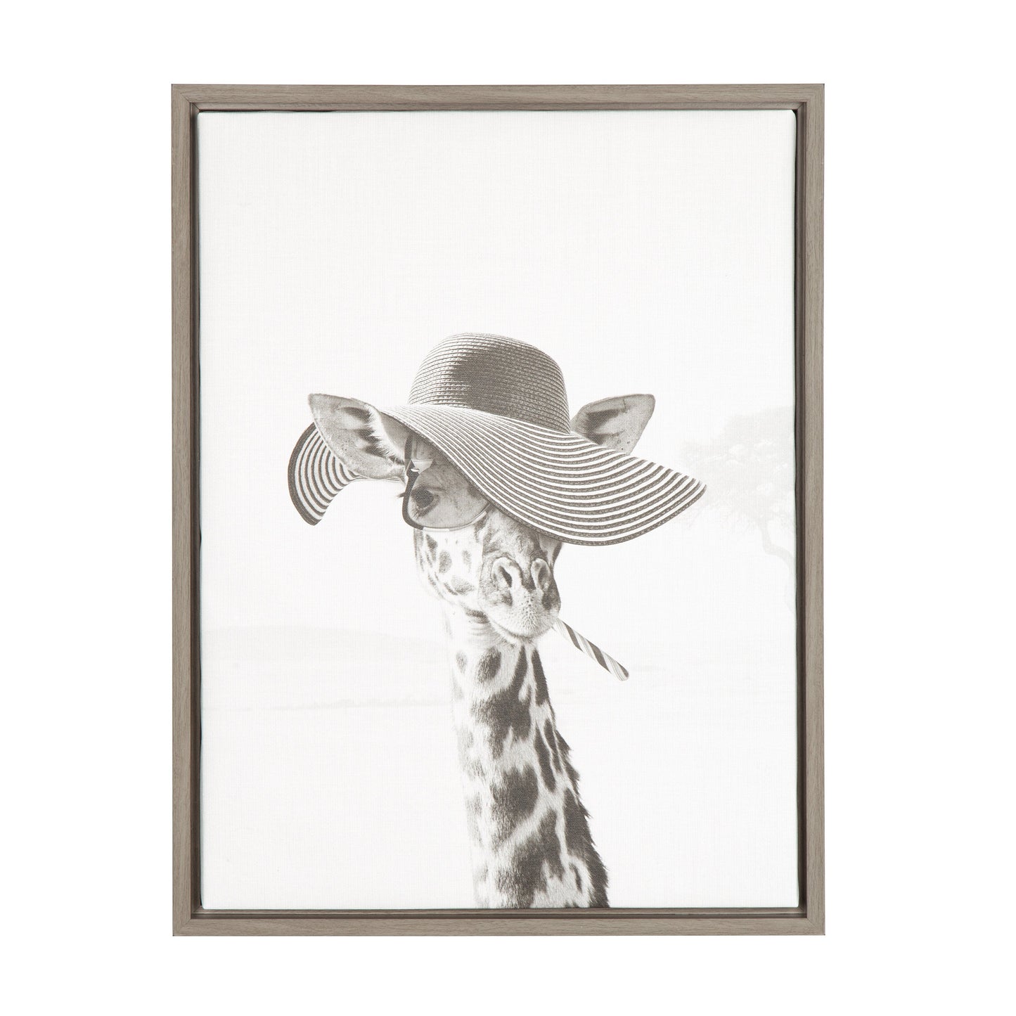 Sylvie Sarifa Giraffe Framed Canvas by Simon Te of Tai Prints